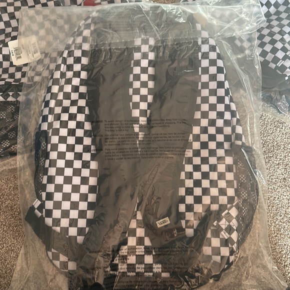 Vans Unisex-Adult Casual Backpack Checkerboard Black-white - Picture 5 of 5